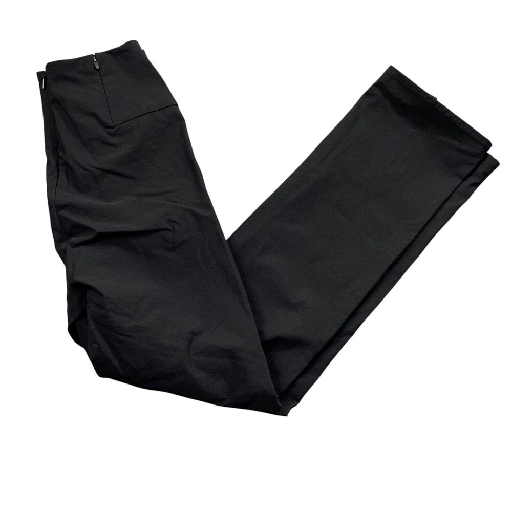 Athleta 2 Black Dress Pants Back Zipper Zipper Back Pocket Leg Split Hem